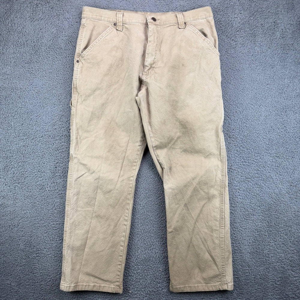 Wrangler‎ Mens Tan Canvas Carpenter Work Pants 1094LXWCK 34x30